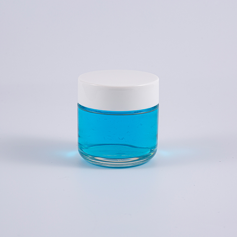 Forme ronde transparente PETG 120 g de crème murale d'épaisseur avec bouchon à vis blanc