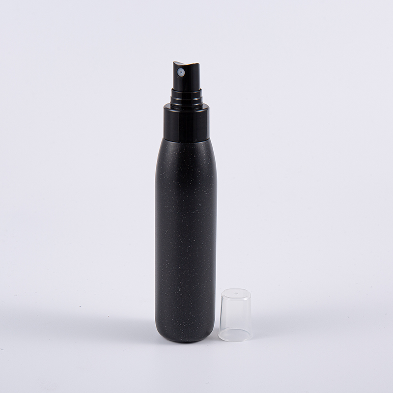 Bouteille PE de 100 ml et 250 ml - Noir avec un distributeur de pompes en plastique fini en perle