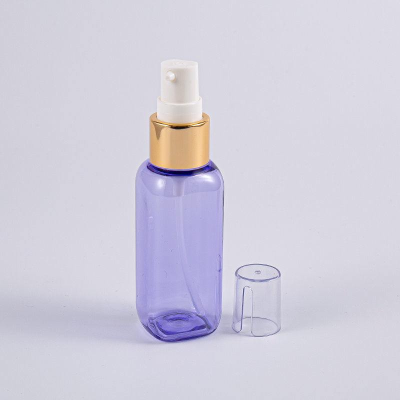 Voyage Utilisez 50 ml de bouteille de forme carrée PETG avec pompe