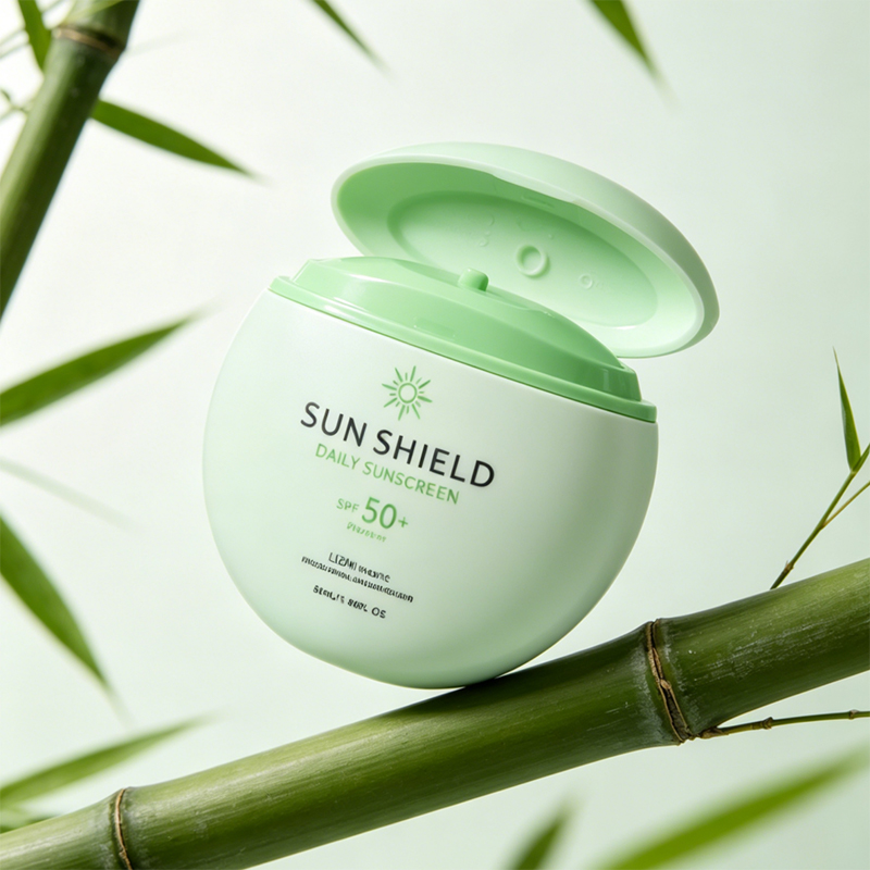 Bouteille ronde de 50 ml à 5 couches EVOH co-extrudée en PE compressible pour protection solaire avec capuchon rabattable